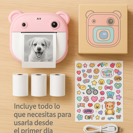 Cámara Instantánea Infantil HappySnap™ | ¡Crea, imprime y sonríe!