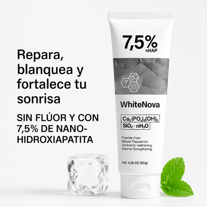 WhiteNova 120g – Pasta Dental Blanqueadora Reparadora con Nano-Hydroxyapatite 7.5%