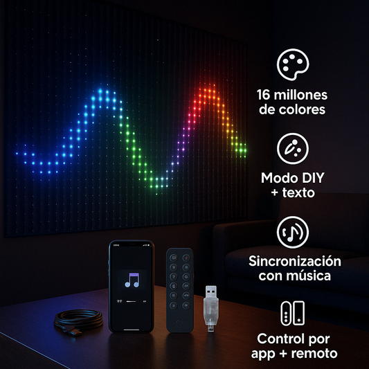 LumiDrop™ – Cortina LED Inteligente con Bluetooth