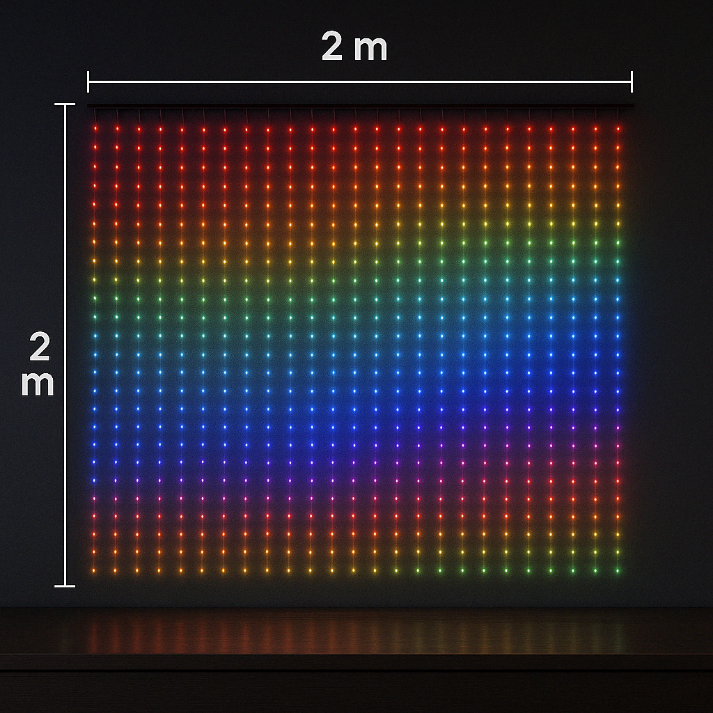 LumiDrop™ – Cortina LED Inteligente con Bluetooth