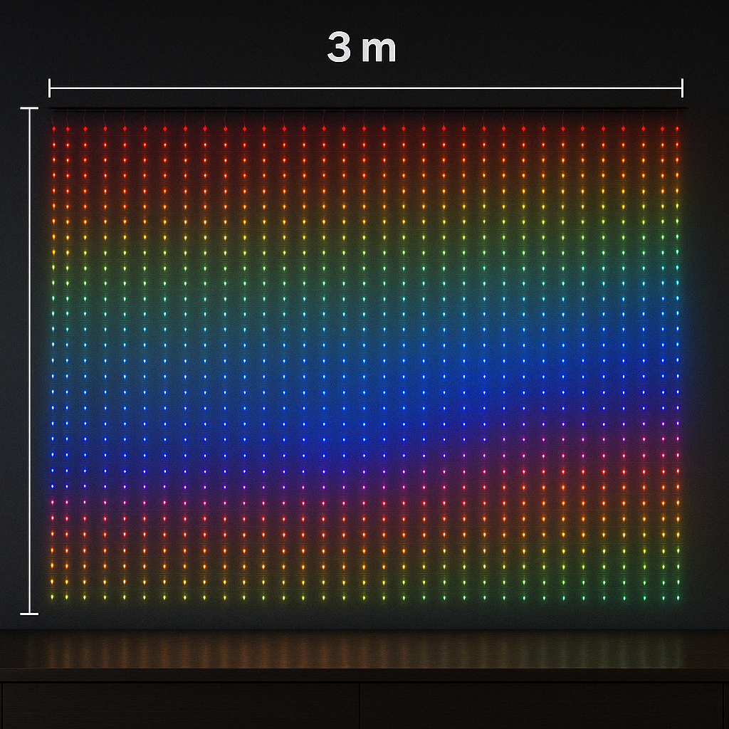 LumiDrop™ – Cortina LED Inteligente con Bluetooth