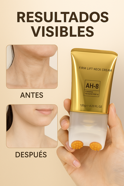 Crema Reafirmante Cuello NeckLift AH-8 con Masajeador 360° | Reduce Líneas y Flacidez
