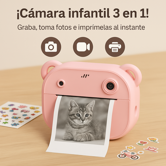 Cámara Instantánea Infantil HappySnap™ | ¡Crea, imprime y sonríe!