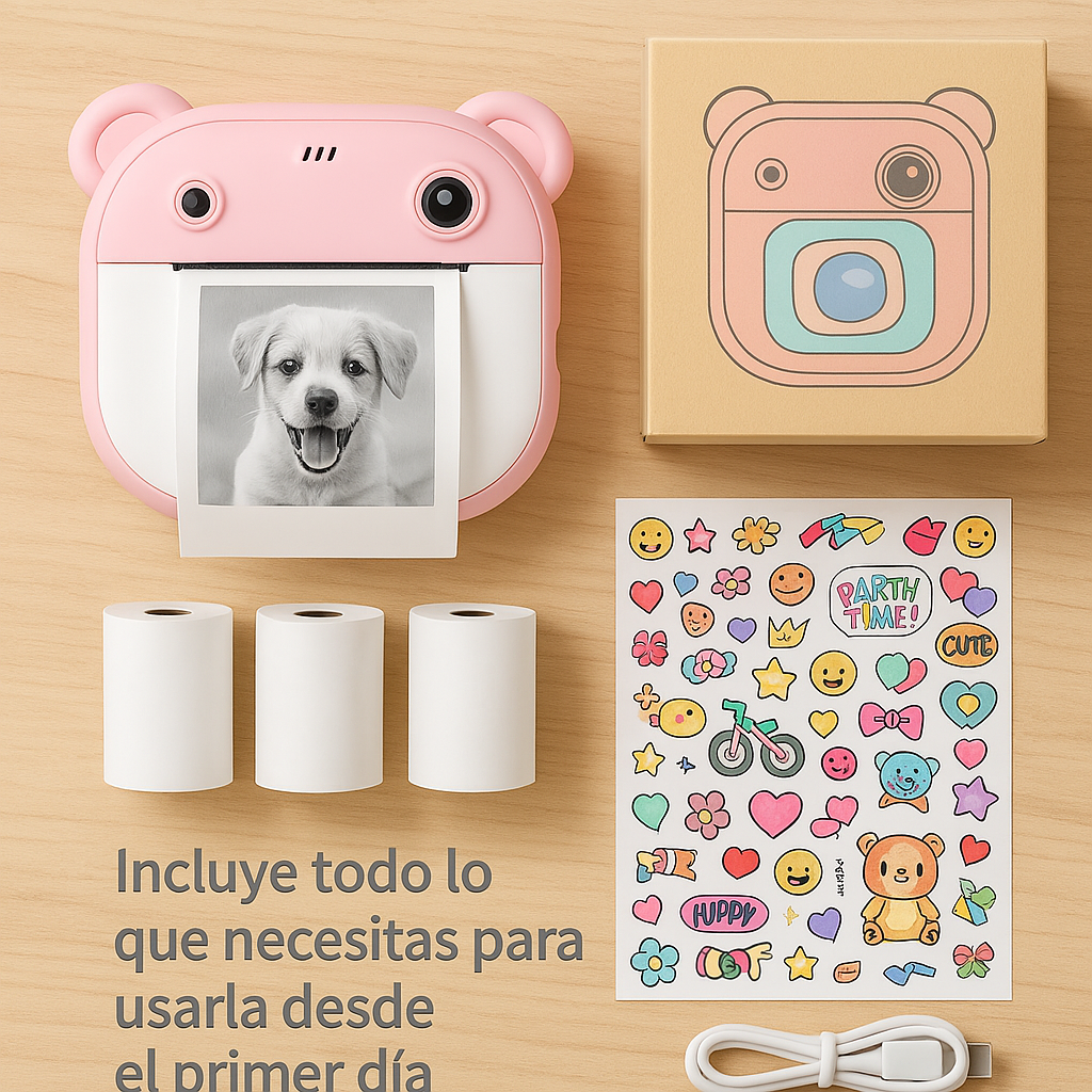 Cámara Instantánea Infantil HappySnap™ | ¡Crea, imprime y sonríe!