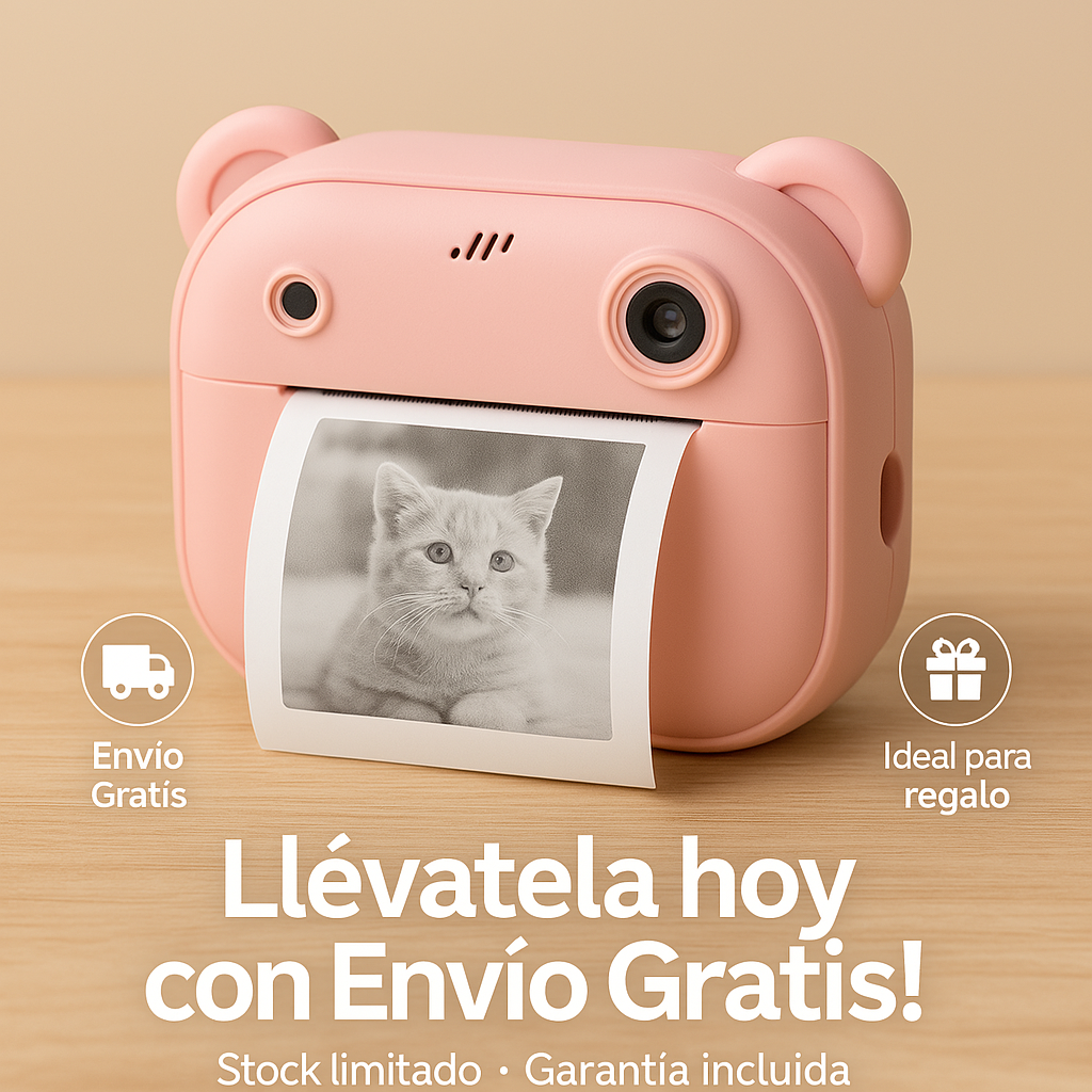 Cámara Instantánea Infantil HappySnap™ | ¡Crea, imprime y sonríe!