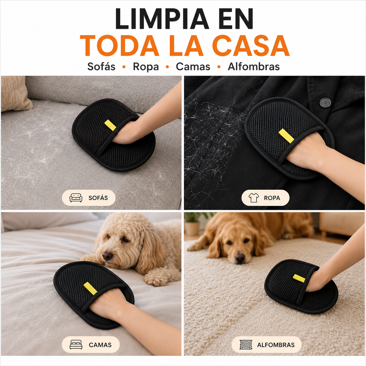 PetCleanPro™ – Guante Antipelo Reutilizable para Mascotas y Hogar
