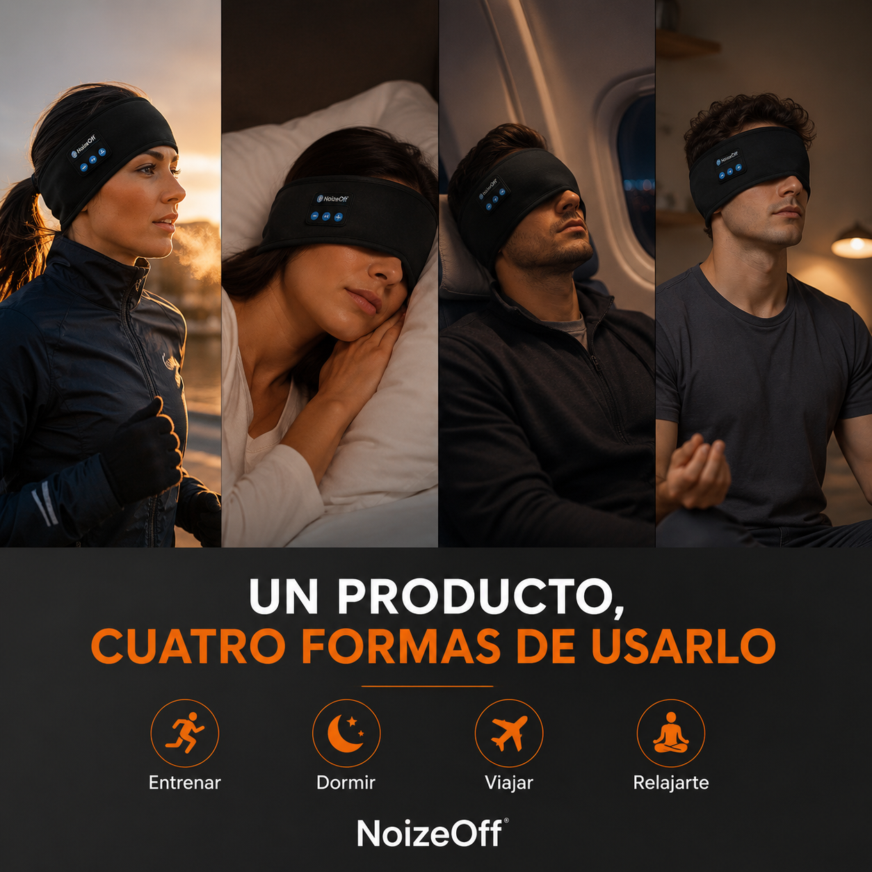 Banda Bluetooth NoizeOff para dormir y hacer ejercicio