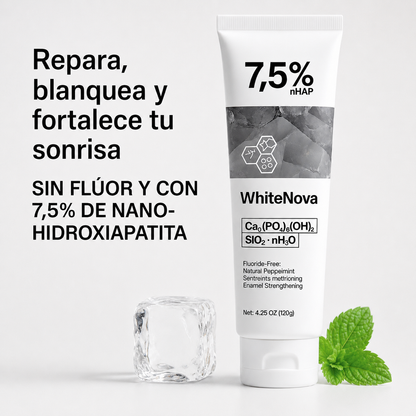 Pasta dental blanqueadora WhiteNova con nano-hidroxiapatita