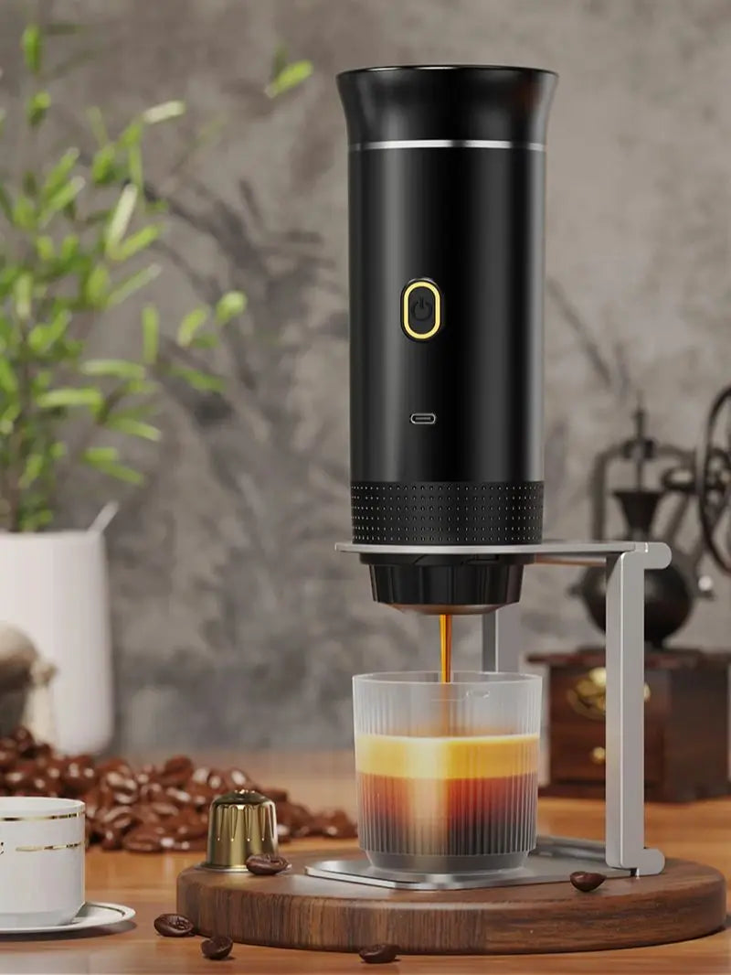Cafetera Espresso Portátil BrewGo™ 3 en 1 | Cápsulas y Café Molido