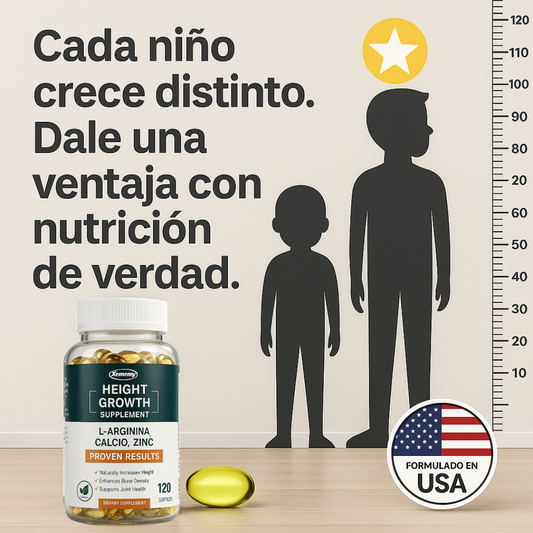 Suplemento Crecimiento Estatura GrowMax™ | Fortalece Huesos y Estimula el Desarrollo Natural