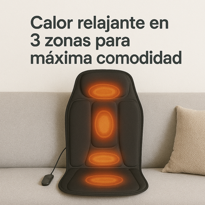Almohadilla de Masaje VibraHeat™ para Espalda y Cuello con Calor | Uso en Casa y Auto