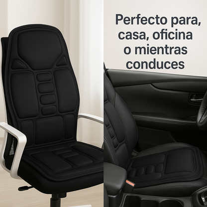 Almohadilla de Masaje VibraHeat™ para Espalda y Cuello con Calor | Uso en Casa y Auto