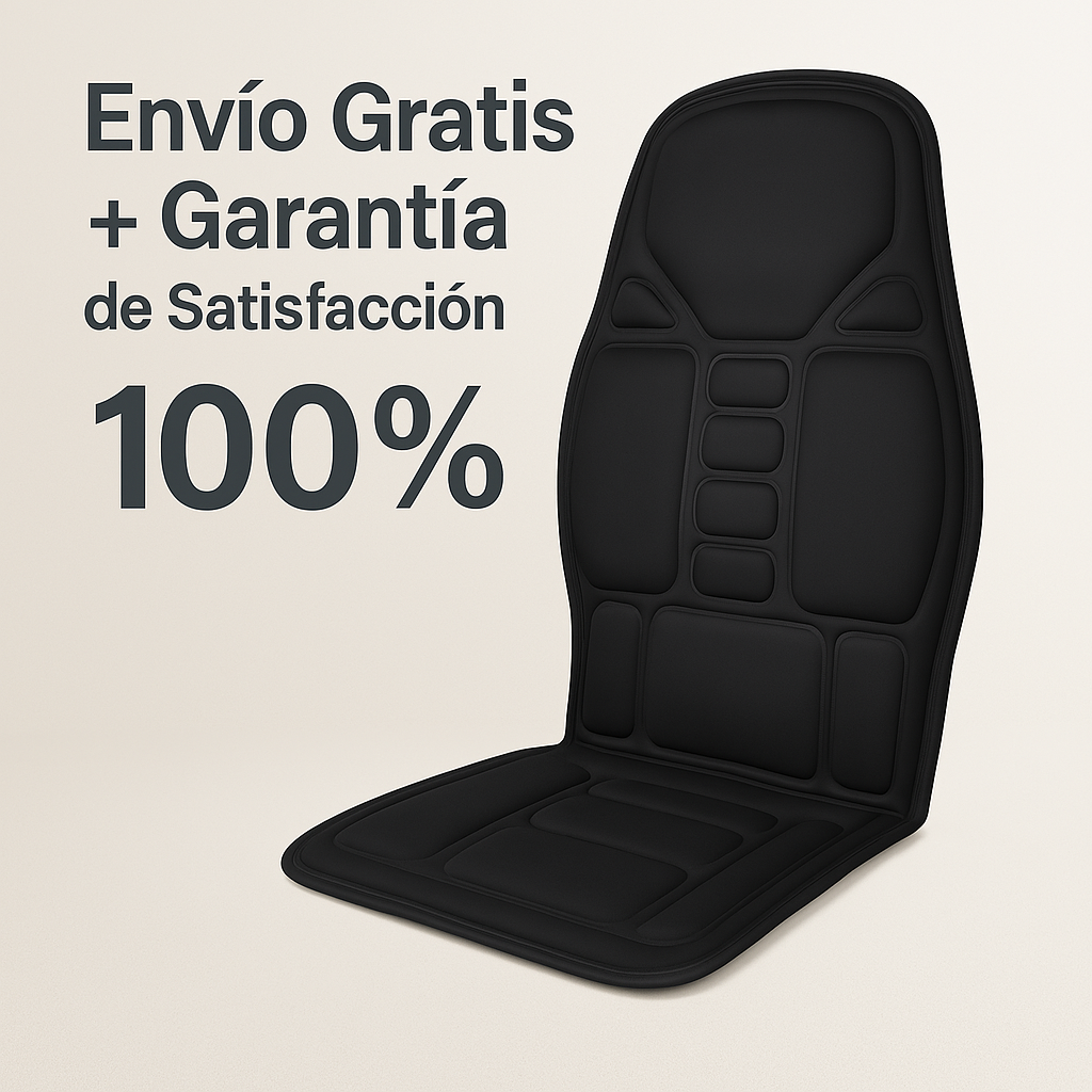 Almohadilla de Masaje VibraHeat™ para Espalda y Cuello con Calor | Uso en Casa y Auto